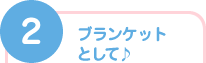 2)ブランケットとして♪