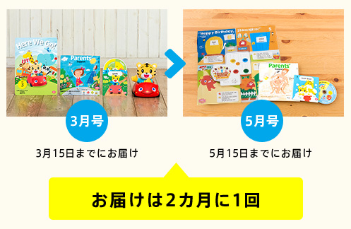 3月号 3月15日までにお届け 5月号 5月15日までにお届け お届けは2カ月に1回